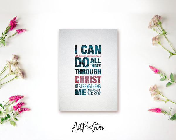 I can do all things through christ Philippians 3:20 Bible Verse Customized Greeting Card
