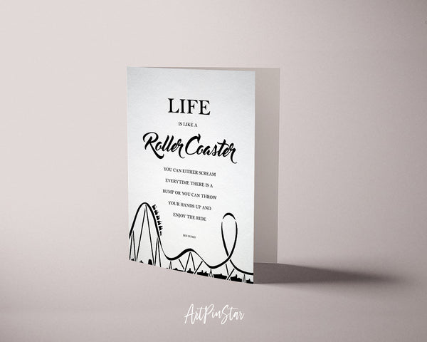Life is like a roller coaster Wisdom Quote Customized Greeting Cards