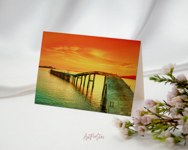 Panorama Sunset Landscape Custom Greeting Cards