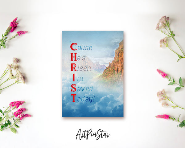 Cause He's Risen I'm Saved Today Bible Verse Customized Greeting Card