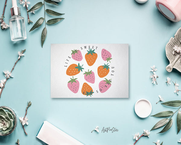 Life is sweet and so are you Flower Quote Customized Gift Cards