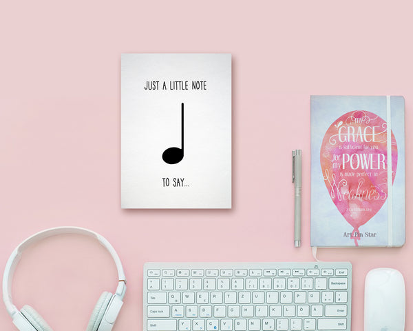 Just a little note to say Quarter Note Quarter Note Music Gift Ideas Customizable Greeting Card