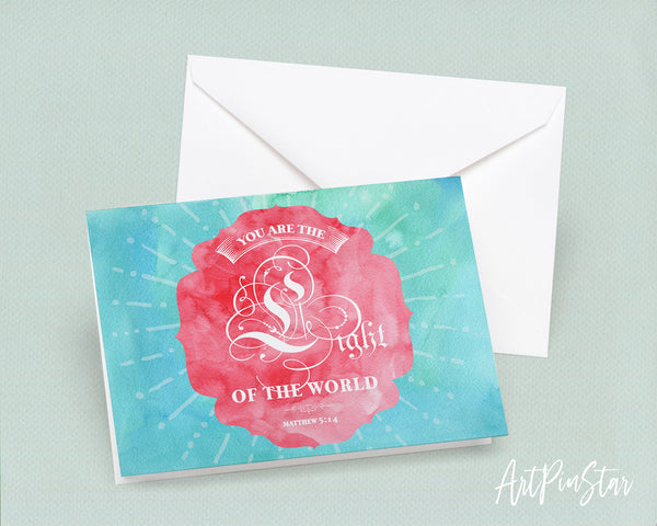 You are the Light of the world Matthew 5:14 Bible Verse Customized Greeting Card