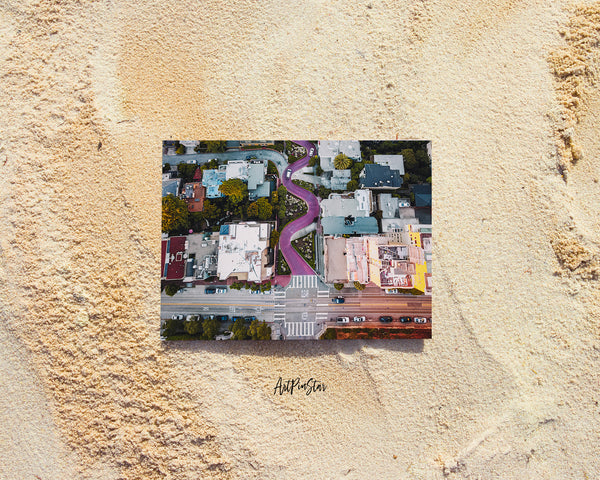 Red Curvy Road Lombard Street, San Francisco, California Landscape Custom Greeting Cards