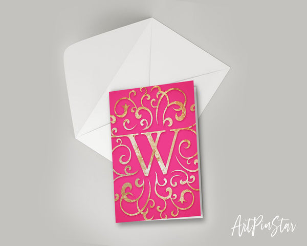 Alphabet Mandela Letter W Modern Monogram Note Cards