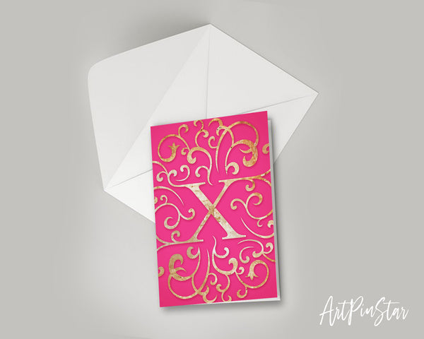 Alphabet Mandela Letter X Modern Monogram Note Cards