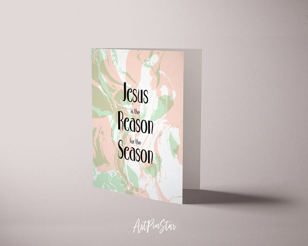 Jesus is the reason for the season Bible Verse Customized Greeting Card