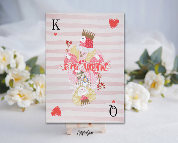 Valentine's Day Love King Queen Flowers Customized Greeting Card