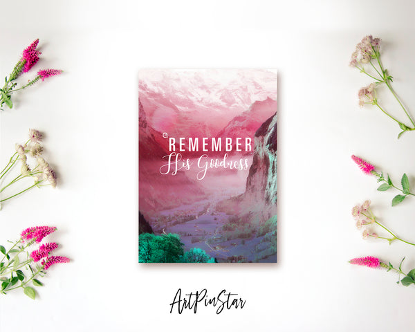 Remember His Goodness Bible Verse Customized Greeting Card