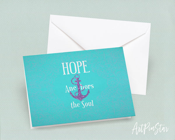 Hope anchors the soul Hebrews 6:19 Bible Verse Customized Greeting Card