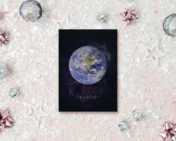 Earth Planet Universe Space Solar System Customizable Greeting Card