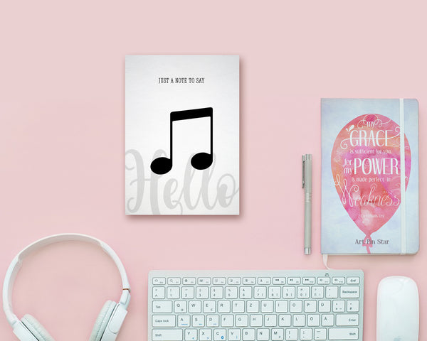 Just a note to say Hello Sixteenth Note Sixteenth Note Music Gift Ideas Customizable Greeting Card