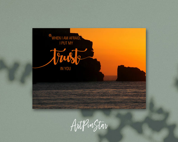When I am afraid I put my trust in you Bible Verse Customized Greeting Card