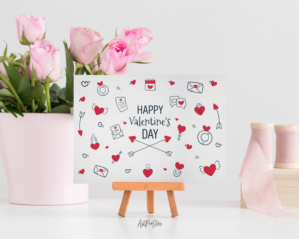 Valentine's Day with Realistic Hearts Customized Greeting Card