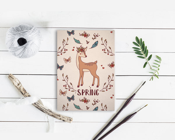 Spring Deer Animal Greeting Cards