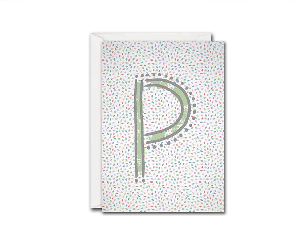 Alphabet Forest Letter P Animal Monogram Note Cards