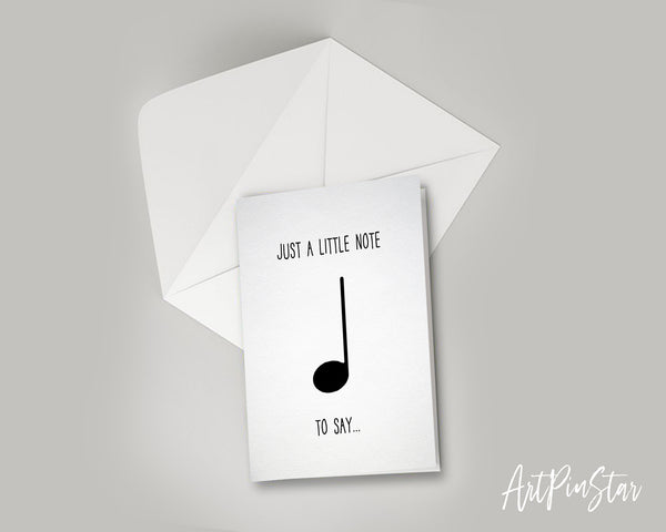 Just a little note to say Quarter Note Quarter Note Music Gift Ideas Customizable Greeting Card