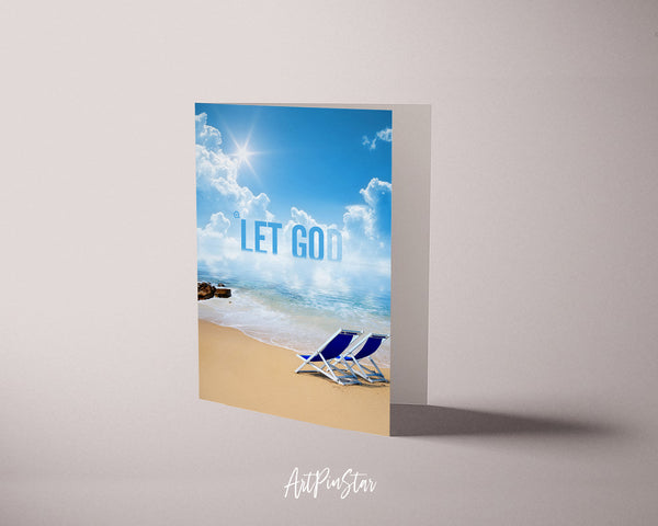 Let go and let Bible Verse Customized Greeting Card