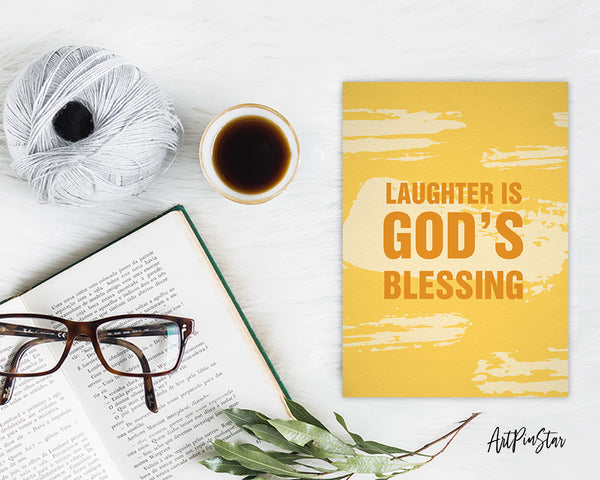 Laughter is God's blessing Bible Verse Customized Greeting Card