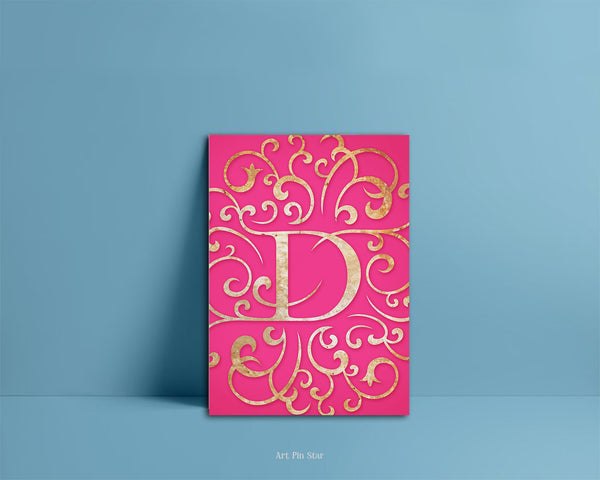 Alphabet Mandela Letter D Modern Monogram Note Cards
