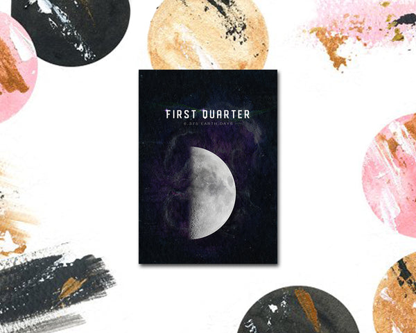 First Quarter Moon Lunar Phases Customizable Greeting Card