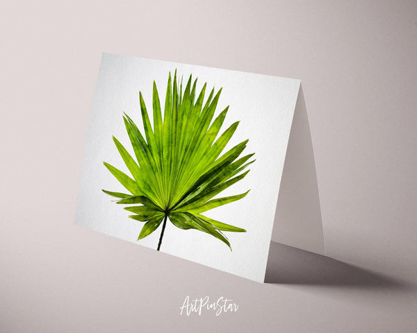 Green Palm Leaf Watercolor Botanical Garden Customized Greeting Card
