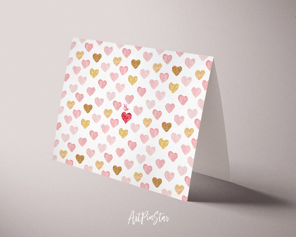 Red Heart Happy Valentine's Day Customized Greeting Card