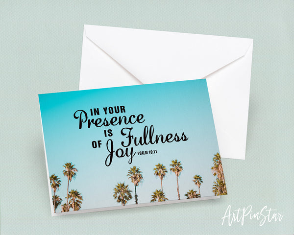 In your presence is fullness of joy Psalm 16:11 Bible Verse Customized Greeting Card