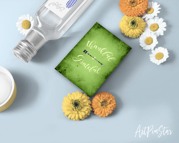 Thankful & grateful Happiness Quote Customized Greeting Cards