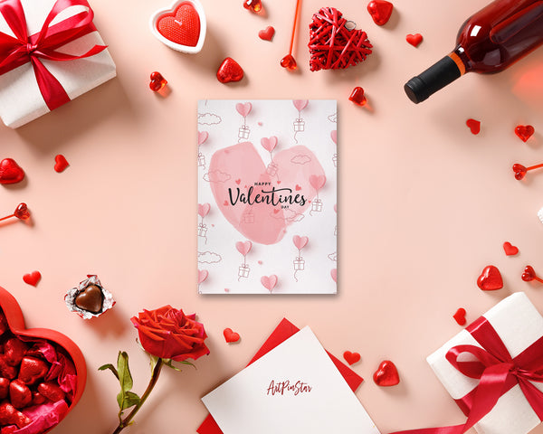 Valentine's Day Heart Customized Greeting Card