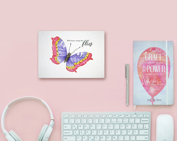 With brave wings she flies Butterfly Animal Greeting Cards