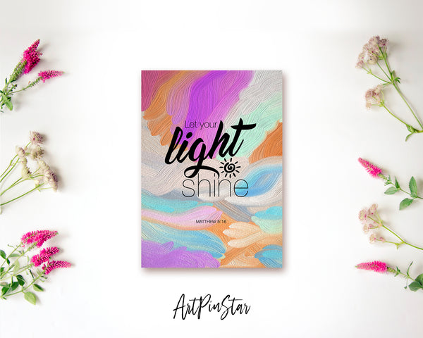 Let your light shine Matthew 5:16 Bible Verse Customized Greeting Card