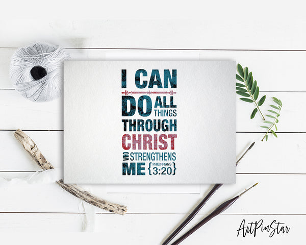 I can do all things through christ Philippians 3:20 Bible Verse Customized Greeting Card