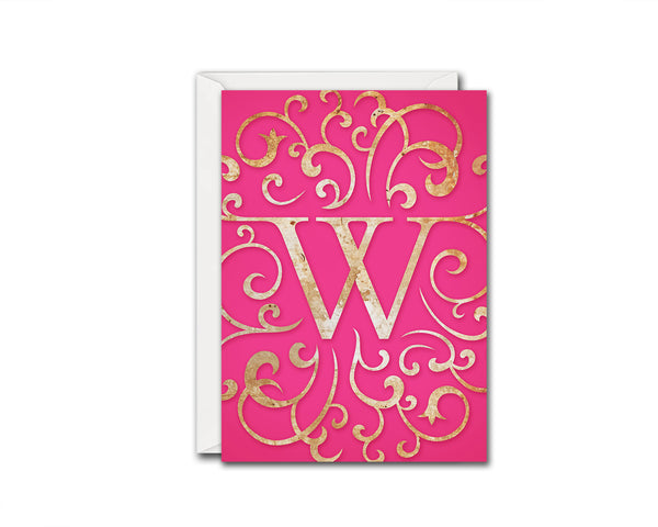 Alphabet Mandela Letter W Modern Monogram Note Cards