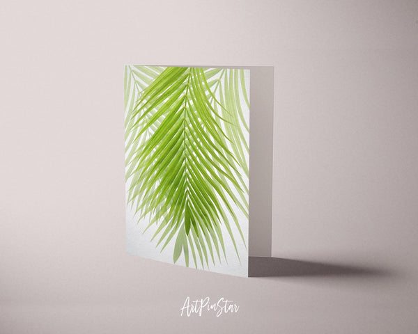 Green Palm Tree Leaf Botanical Garden Customized Greeting Card