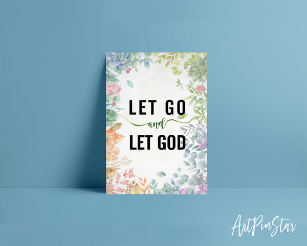 Let go and let God Bible Verse Customized Greeting Card