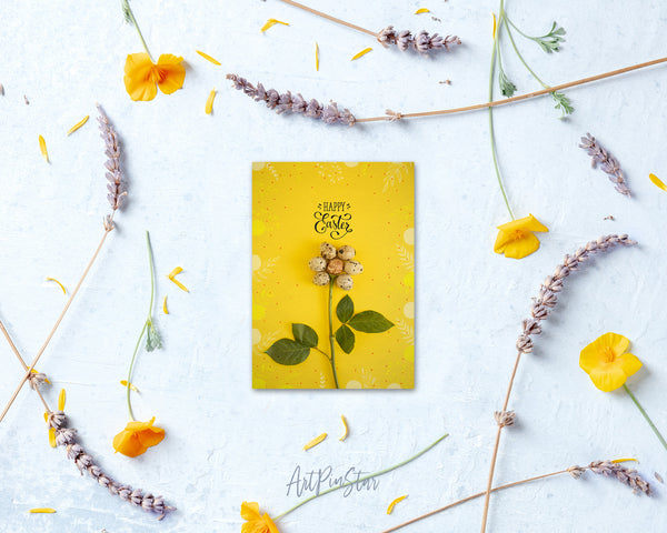 Easter Egg Spring Flowers Customized Greeting Card
