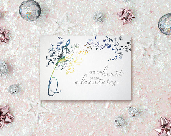 Inspiring Music Quote Letter O Symbol Open your heart to new adventures