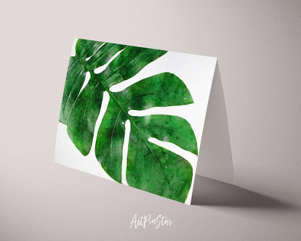 Tropical palm leaf Botanical Garden Customized Greeting Card
