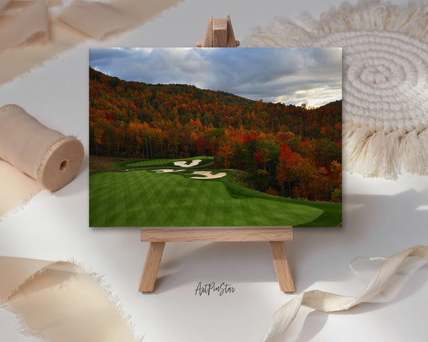 Nestled Mountains Fall Golf Course, North Carolina Landscape Custom Greeting Cards