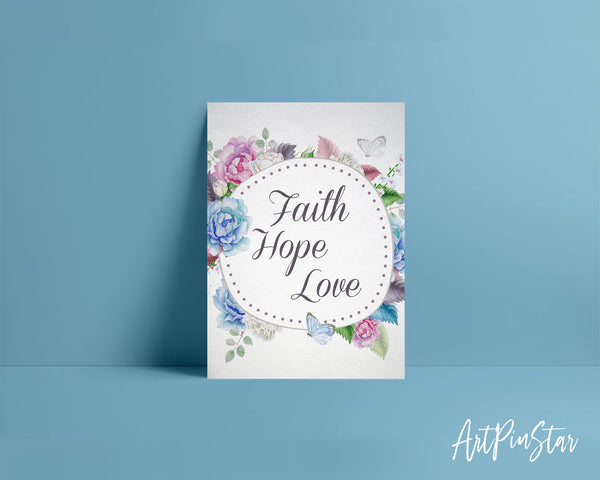 Faith Hope Love Bible Verse Customized Greeting Card