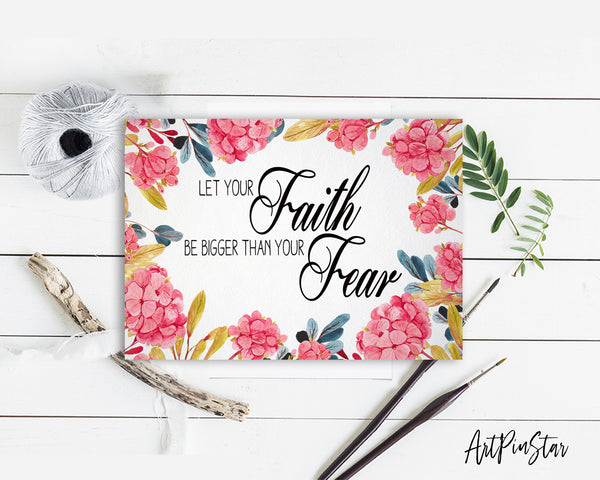 Let your Faith be bigger than your fear Bible Verse Customized Greeting Card