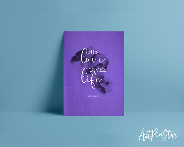 His love gives life John 10:10 Bible Verse Customized Greeting Card