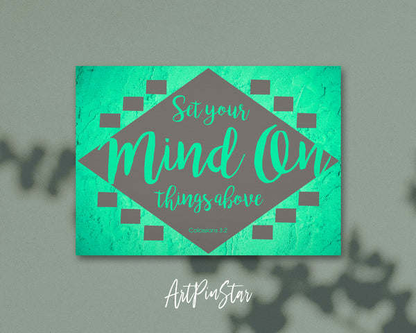 Set your mind on things above Colossians 3:2 Bible Verse Customized Greeting Card