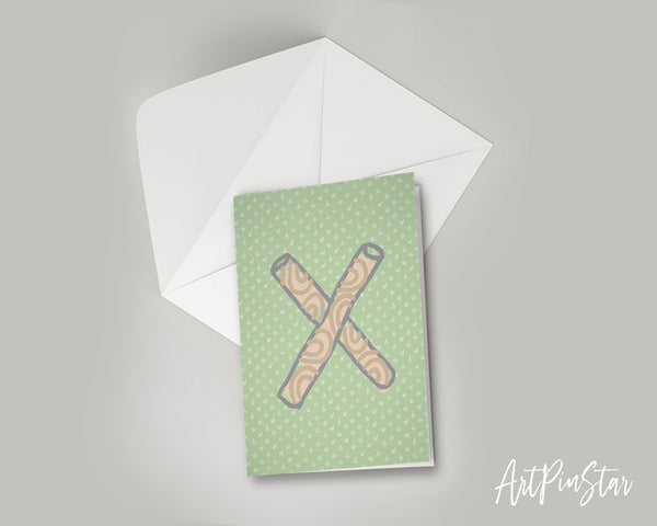 Alphabet Forest Letter X Animal Monogram Note Cards
