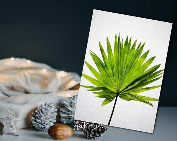 Green Palm Leaf Watercolor Botanical Garden Customized Greeting Card