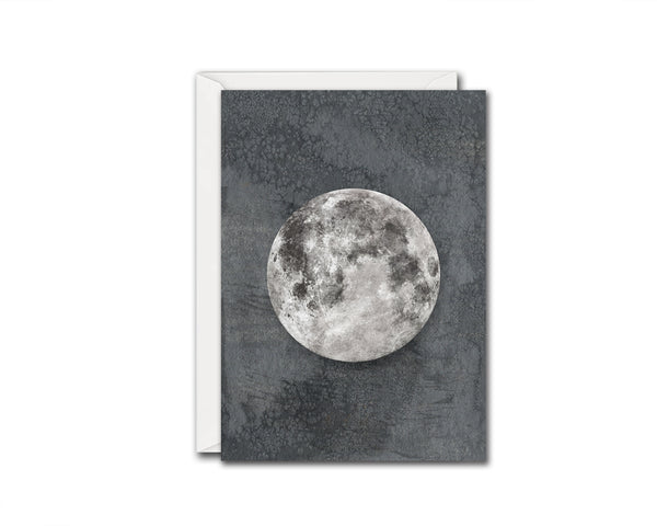 Moon Moon Phases Watercolor Galaxy Space Customizable Greeting Card