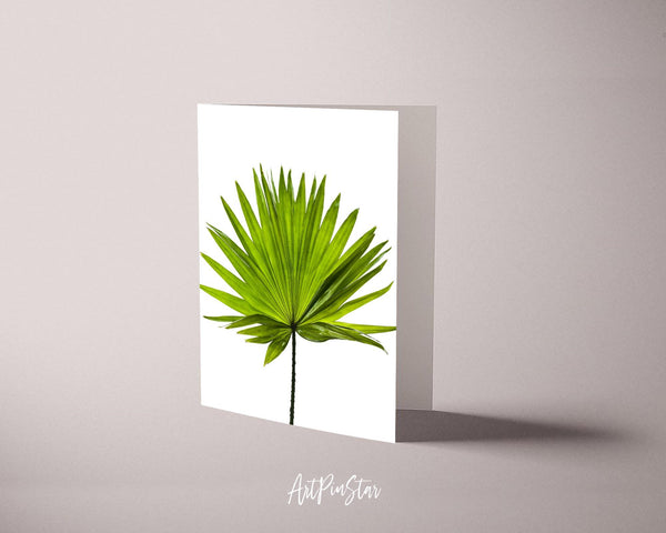 Green Palm Leaf Watercolor Botanical Garden Customized Greeting Card