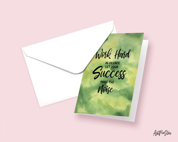 Work hard in silence let your success make the noise Frank Ocean Motivational Greeting Card