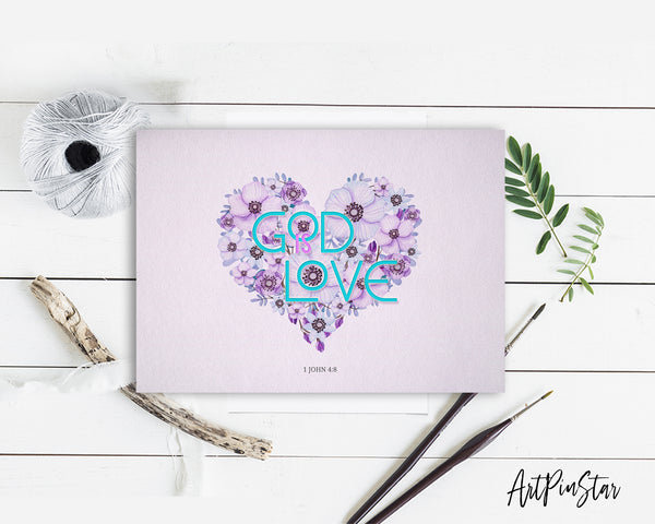God is love 1 John 4:8 Bible Verse Customized Greeting Card